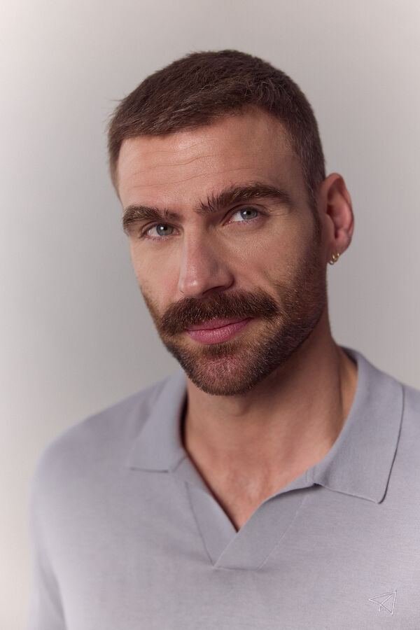 OOTO Camisola polo lisa de manga curta Cinzento