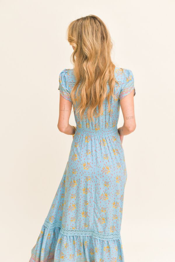 Jaase Vestido comprido Carmen Azul
