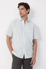 Cortefiel Striped short sleeve shirt Green