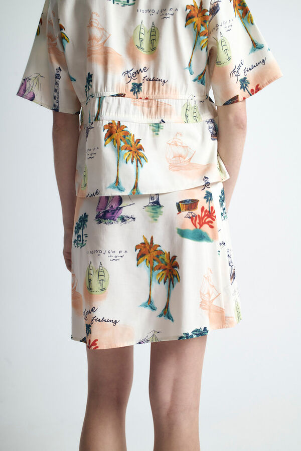 Object Saia curta estampada Cinzento