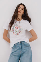 Cortefiel T-shirt estampada Branco