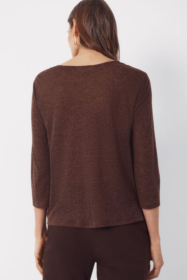 Cortefiel Knot t-shirt Brown