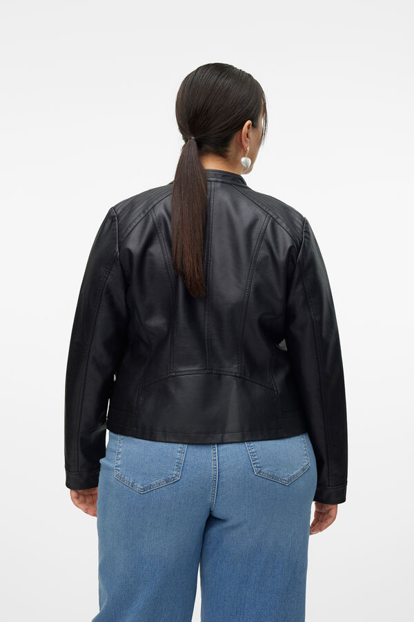 Vero Moda Curve Faux leather jacket plus size Black