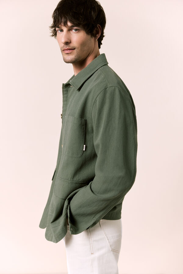 OOTO Sobrecamisa algod&oacute;n lino Kaki