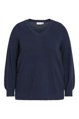 Cortefiel Curvy jersey-knit sweater Navy