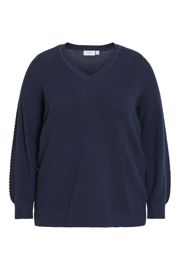 Cortefiel Curvy jersey-knit sweater Navy