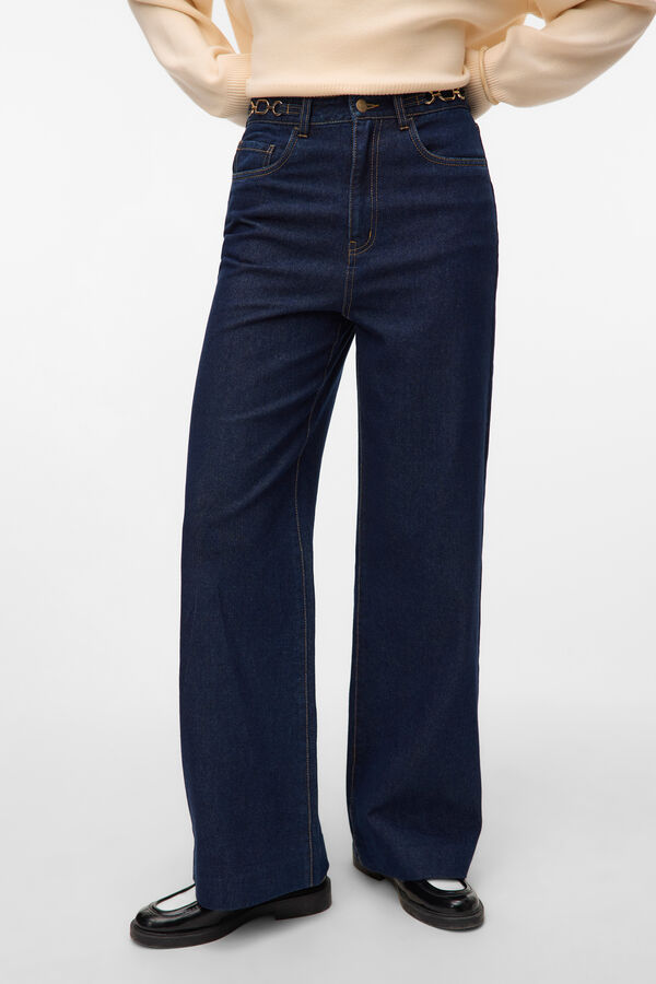 Vero Moda Calça com detalhe de corrente Azul