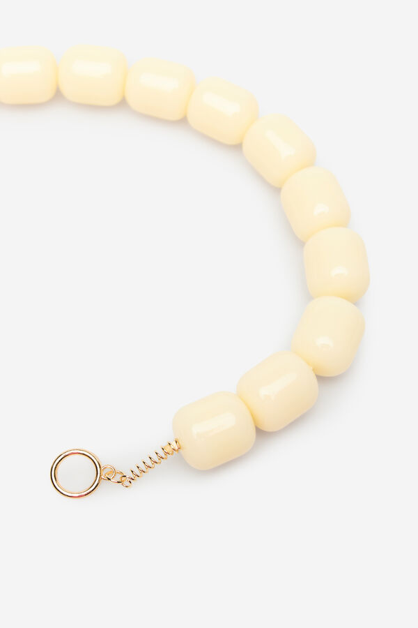 Cortefiel Colored resin necklace Ivory
