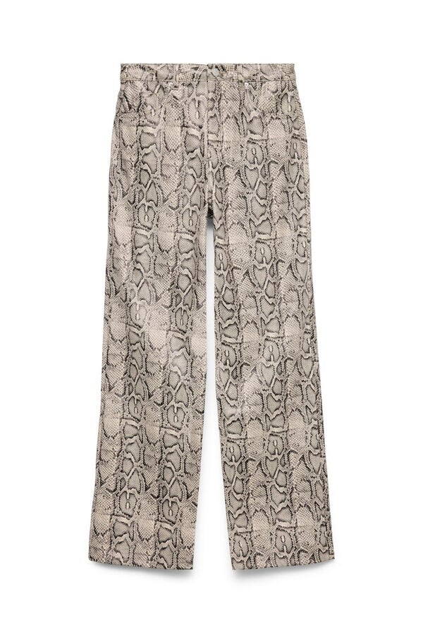 Vero Moda Calça com efeito pele de cobra Cinzento