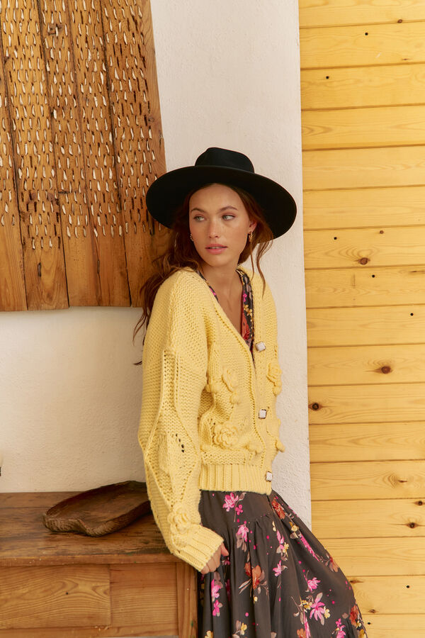 Jaase Jersey-Knit cardigan Yellow