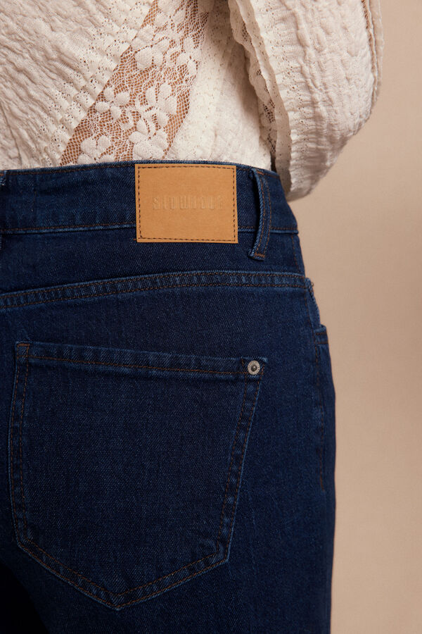 Slowlove Calça jeans enrolada Azul