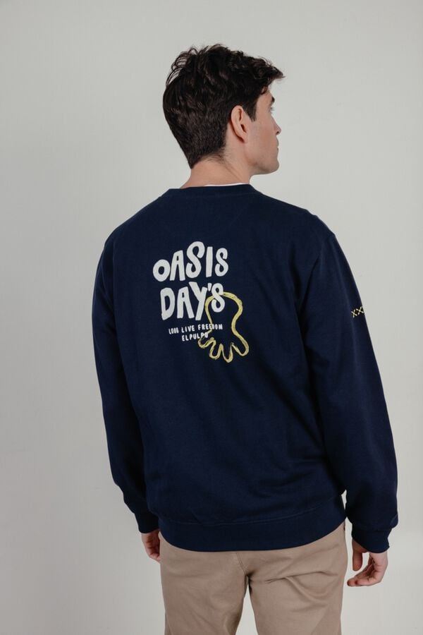 elPulpo Sudadera cuello caja Azul marino