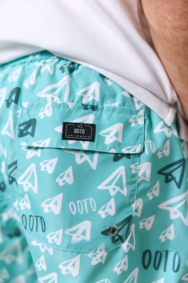 OOTO Fato de banho estampado logo OOTO Azul