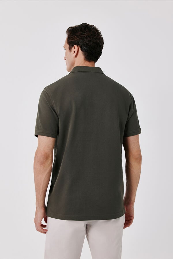 Cortefiel Polo b&aacute;sico piqu&eacute; Kaki