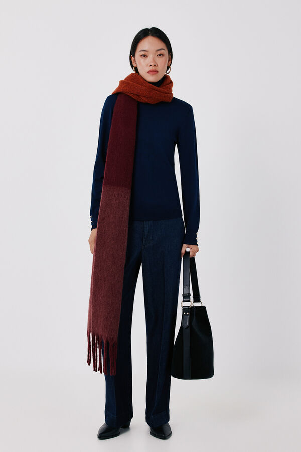 Cortefiel Roll neck jumper Navy