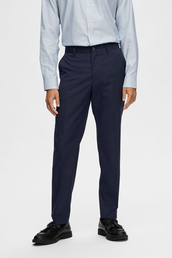 Selected Slim fit suit trousers made from recycled materials Navy