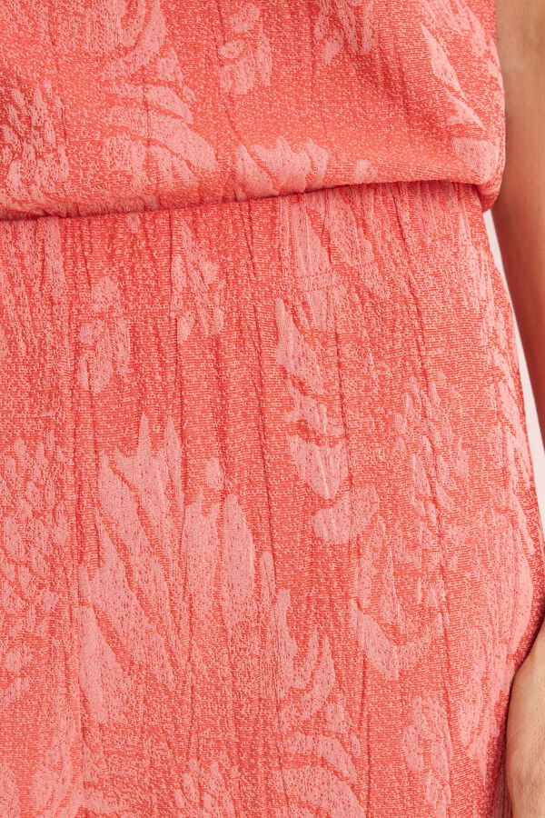 Cortefiel Jacquard knit trousers Coral