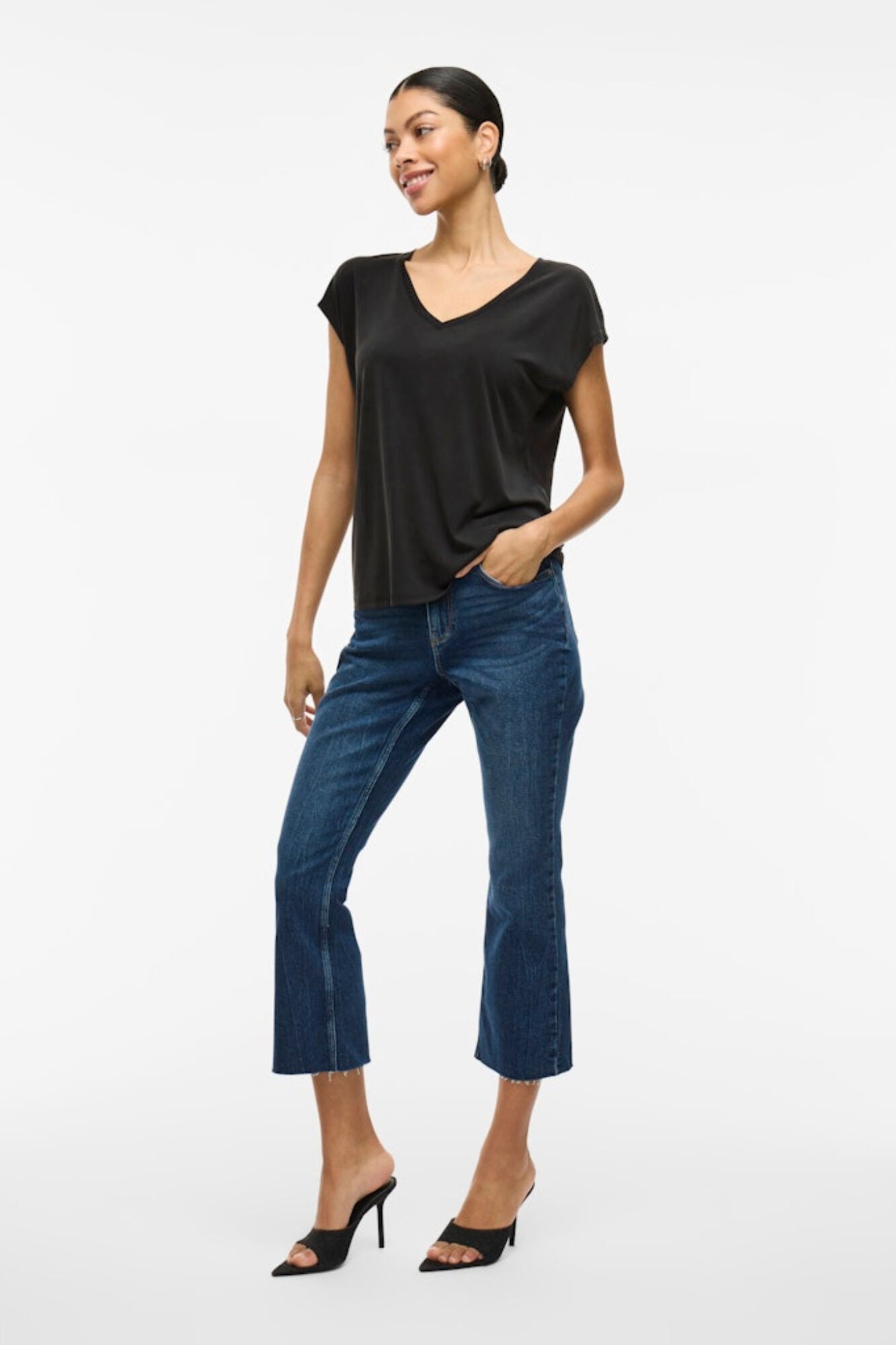 Vila Camiseta de mujer manga corta de viscosa