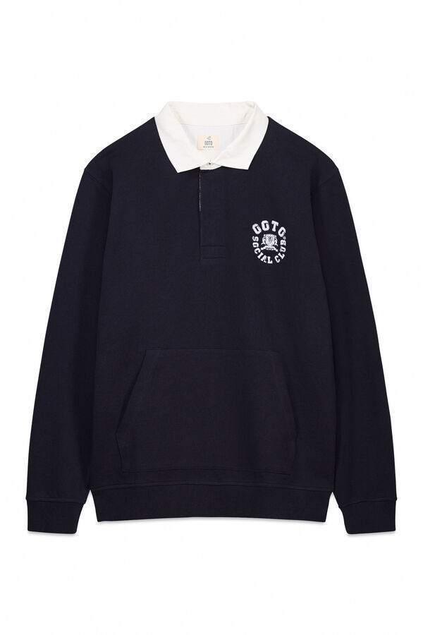 OOTO Polo rugby manga larga Azul marino