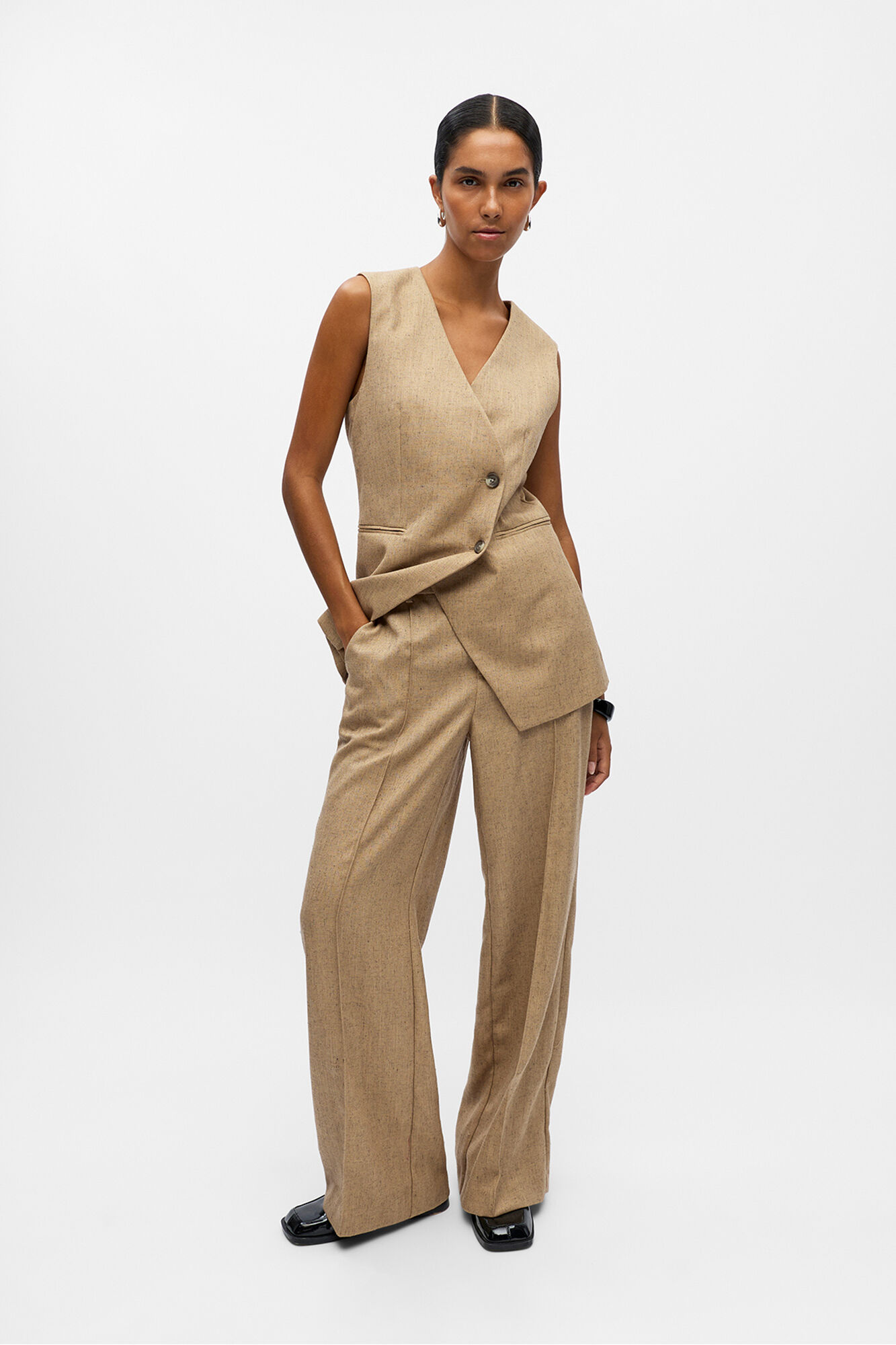 Object Cal&ccedil;a de tweed de pernas largas