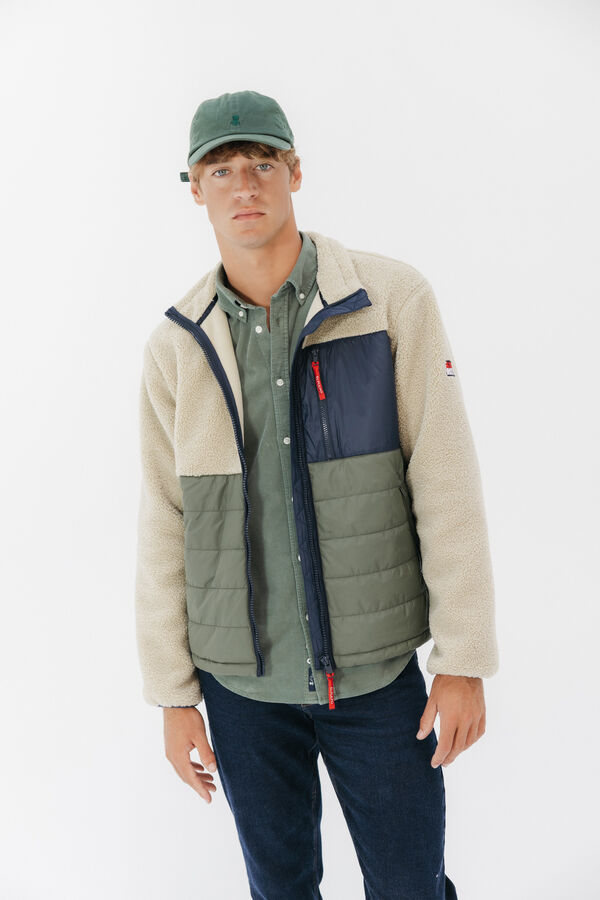 elPulpo Casaco combinada de nylon e borrego Tostado