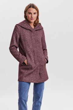 Cortefiel Hooded long-sleeved coat Lilac