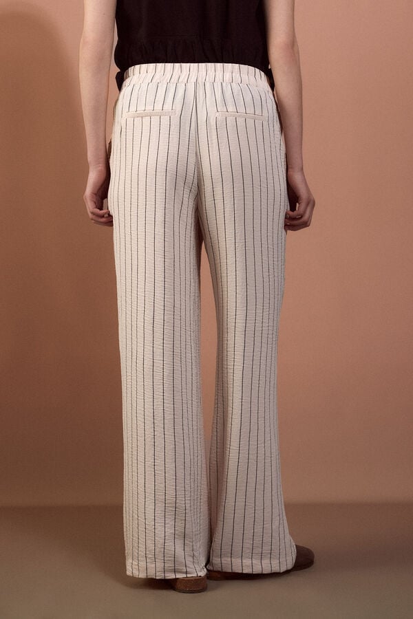 Slowlove Pantal&oacute;n de pata ancha Estampado blanco