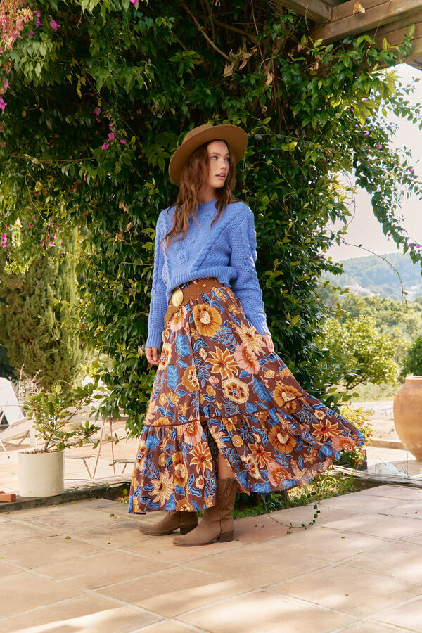 Jaase Saia Daphne com estampado de terra Multicolorido