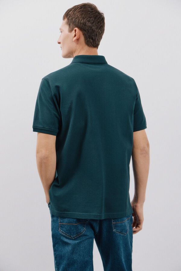 Cortefiel Basic piqué polo shirt Blue