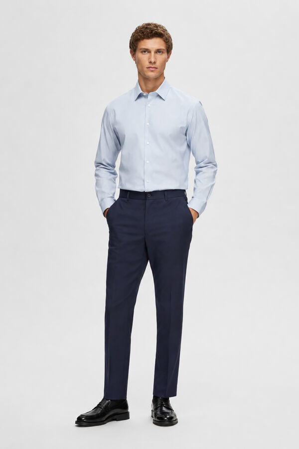 Selected Slim fit suit trousers made from recycled materials Navy