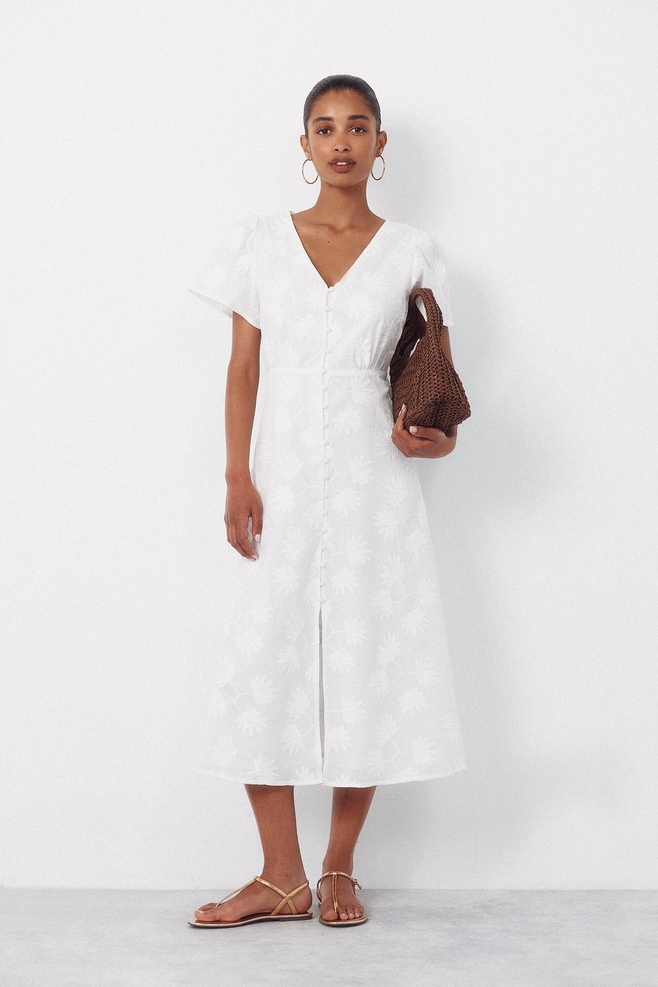 Cortefiel Embroidered dress