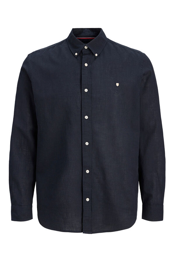 Jack & Jones Camisa manga comprida em tecido plano Azul