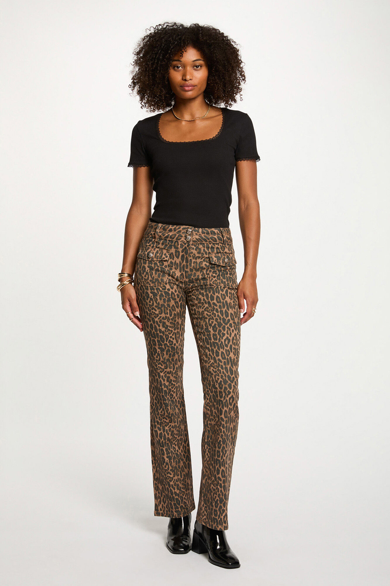 Morgan Cal&ccedil;a jeans bootcut de cintura alta