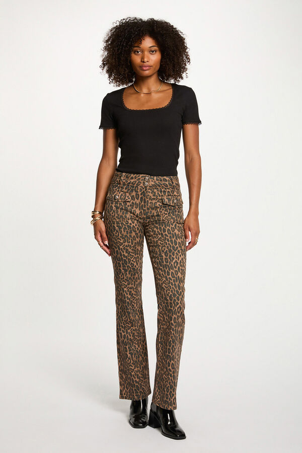 Morgan Calça jeans bootcut de cintura alta Multicolorido