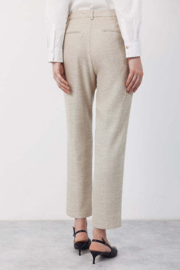 Cortefiel Slim fit trousers Nude