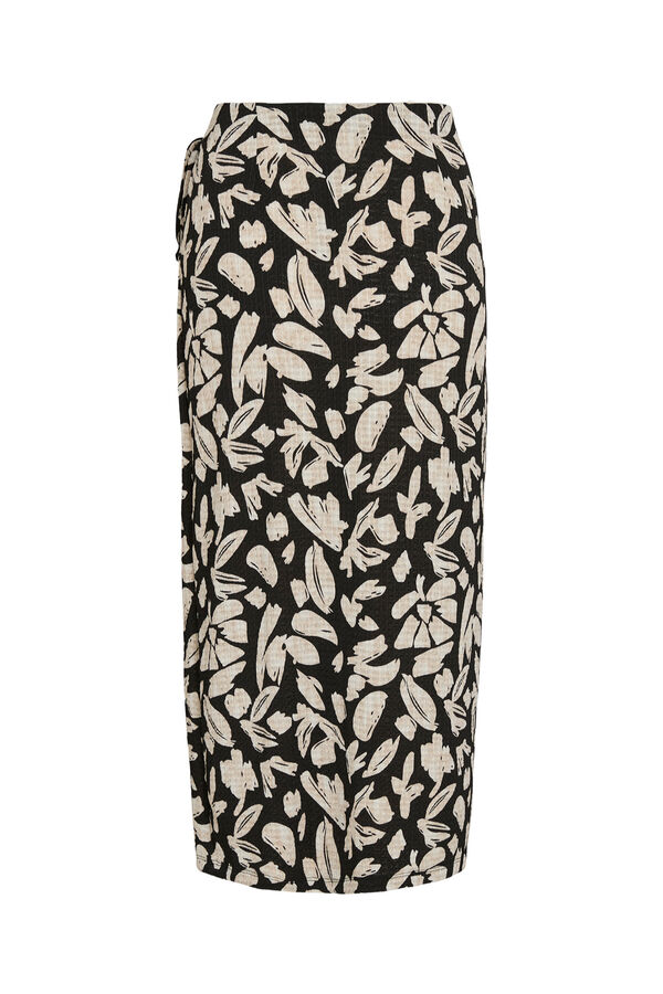 Vila Saia pareo midi estampada Preto