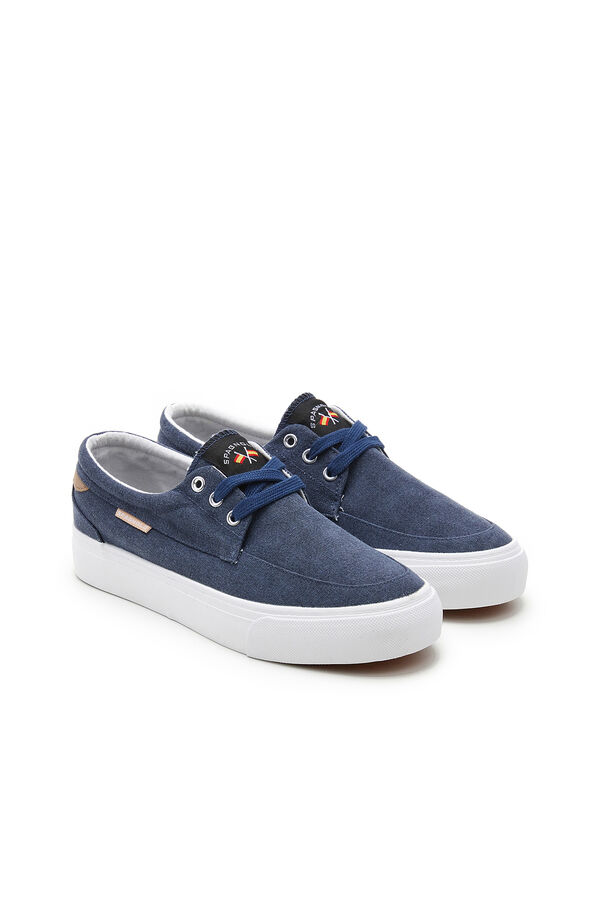 Spagnolo Zapatillas naúticas de lona con cordones Azul marino