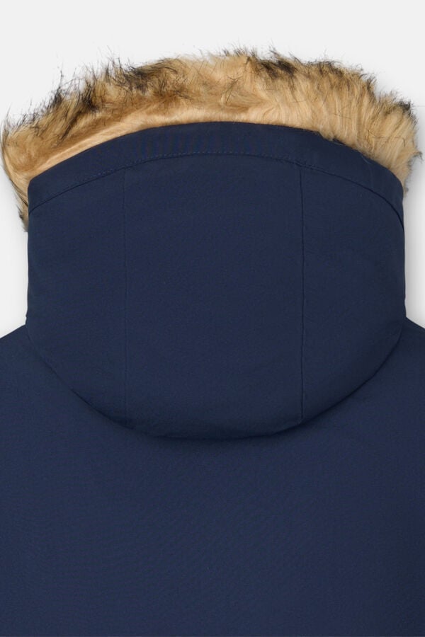 Silbon Sobretudo técnico longo com capuz Azul