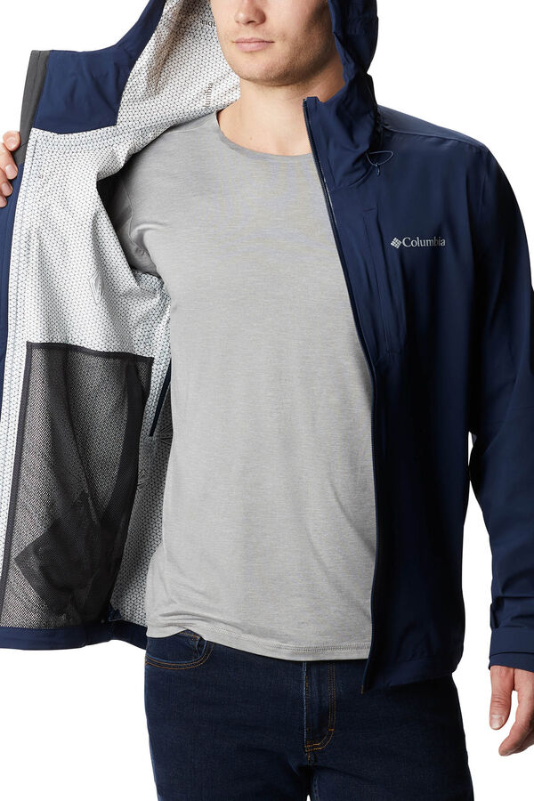 Cortefiel Ampli-Dry waterproof shell jacket™ round neck sweatshirt Blue