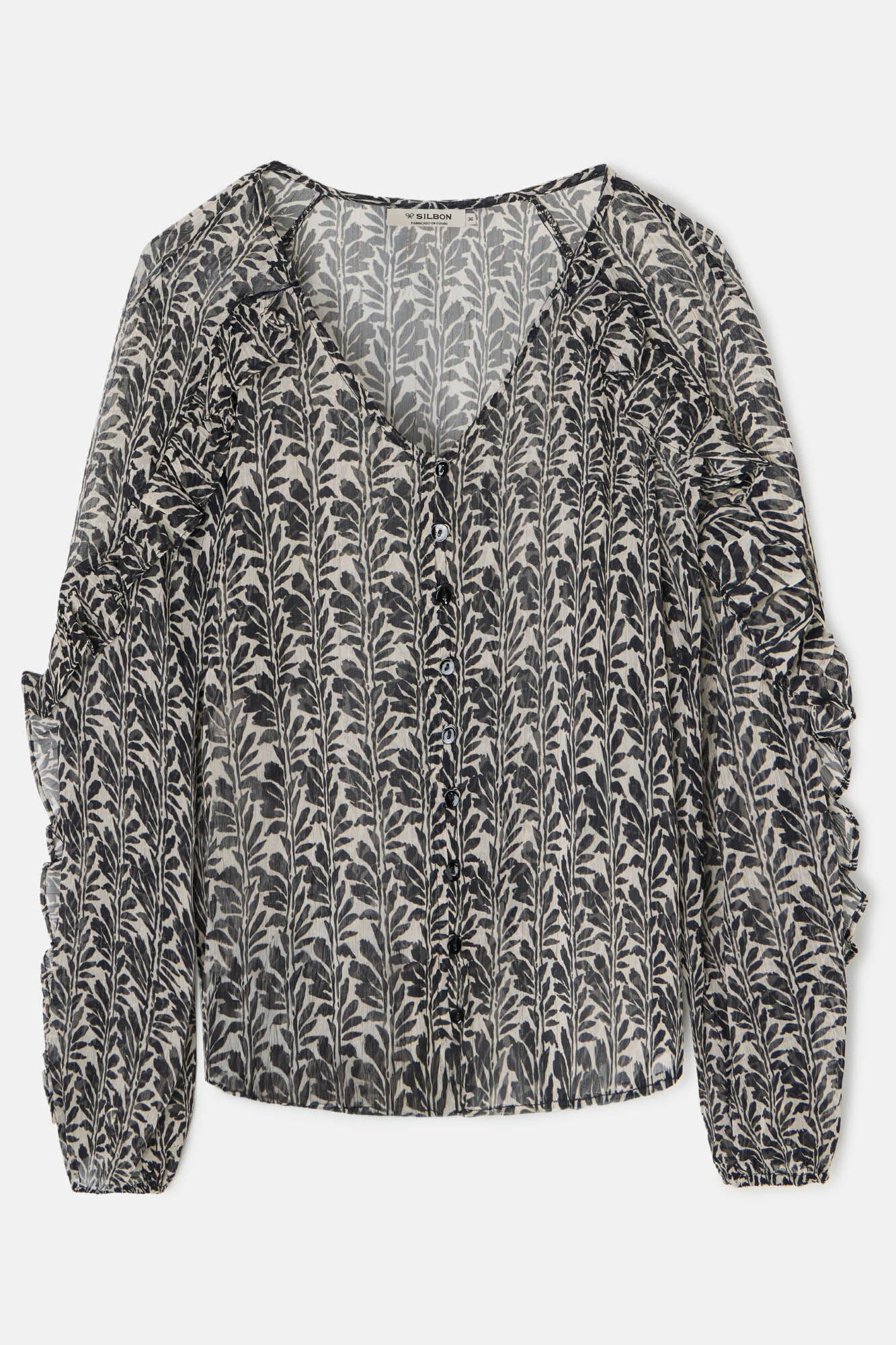 Silbon Blusa estampado com babados