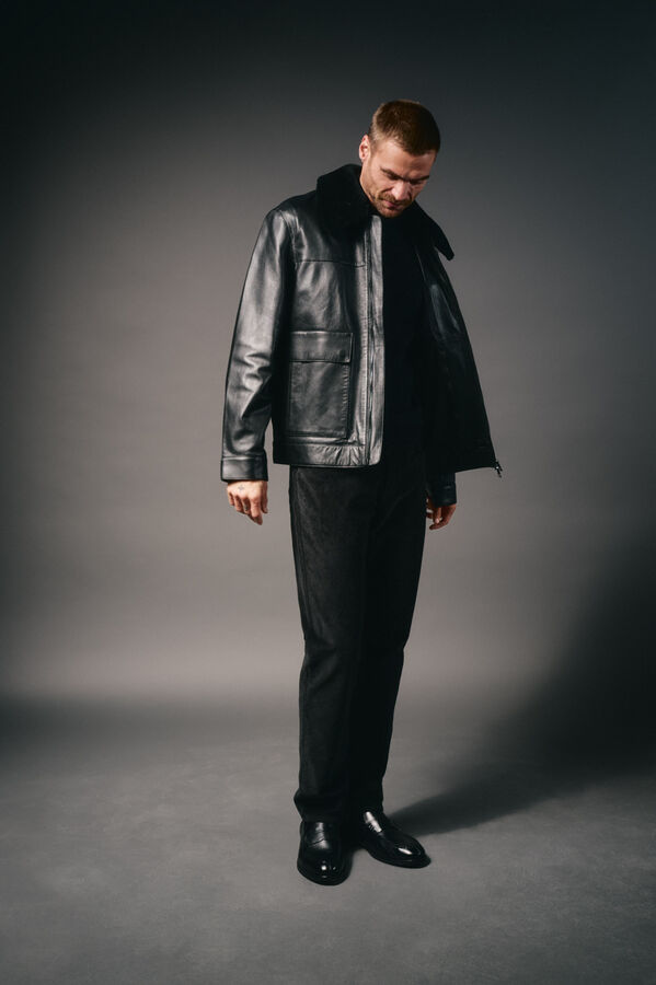 OOTO Calça de pana 5 bolsos slim fit Cinzento