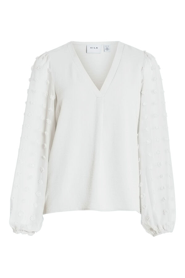 Vila Blusa mangas plumeti Branco