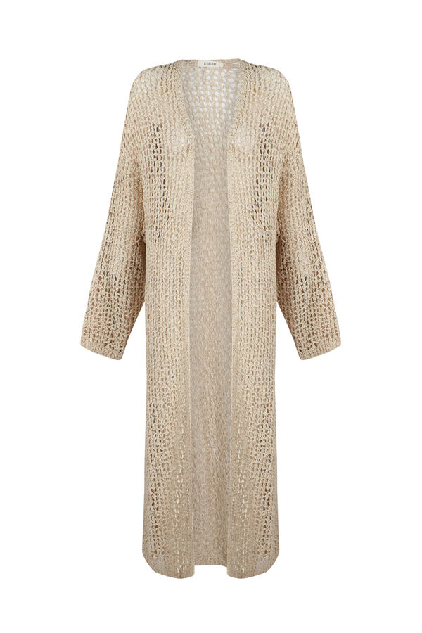 Slowlove Casaco de malha com fita Ecru