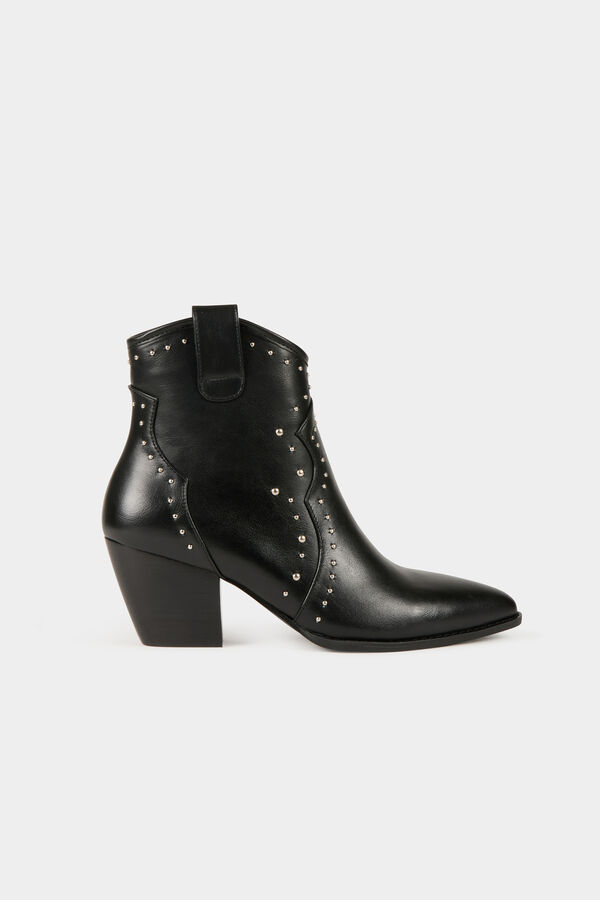 Cortefiel Botines estilo western Negro