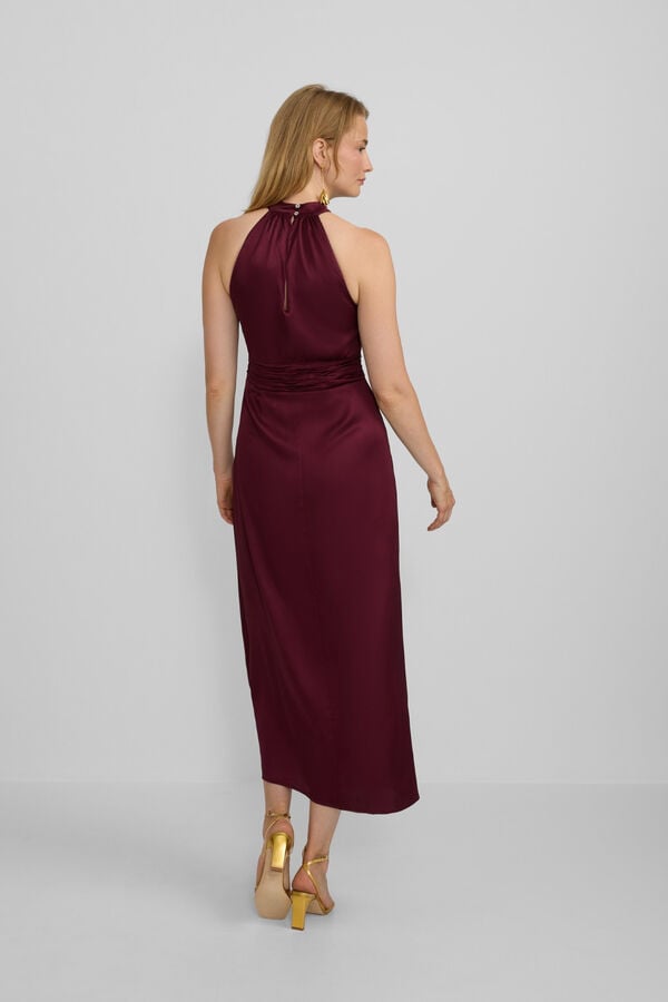 Silbon Vestido longo de capa de cetim Granada