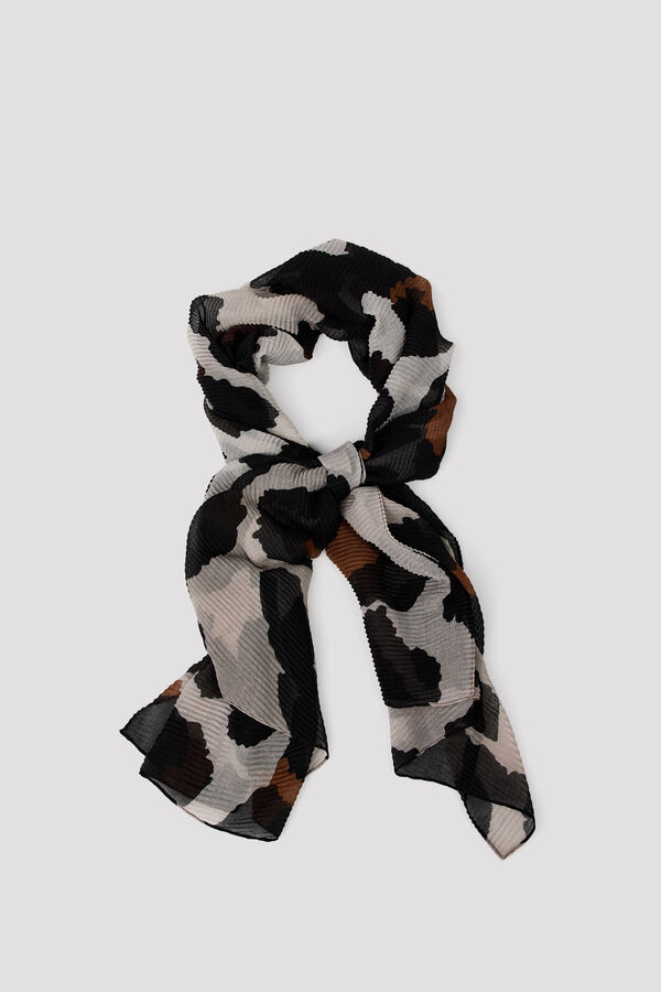 Cortefiel Leopard print pleated scarf Printed brown