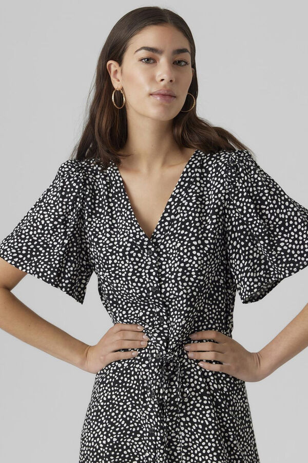 Vero Moda Vestido corto de escote pico Negro