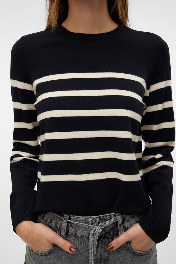 Vero Moda Camisola de malha &agrave;s riscas Preto