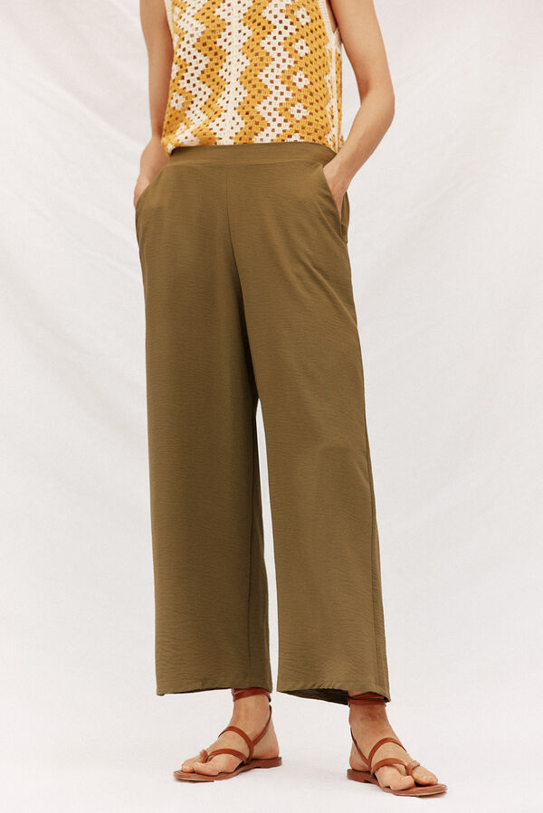 Cortefiel Wide leg women´s trousers Kaki