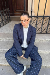 Vila Blazer abotoado Azul